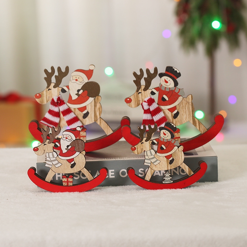 Christmas Decoration Wooden Cute Cartoon  Ornament