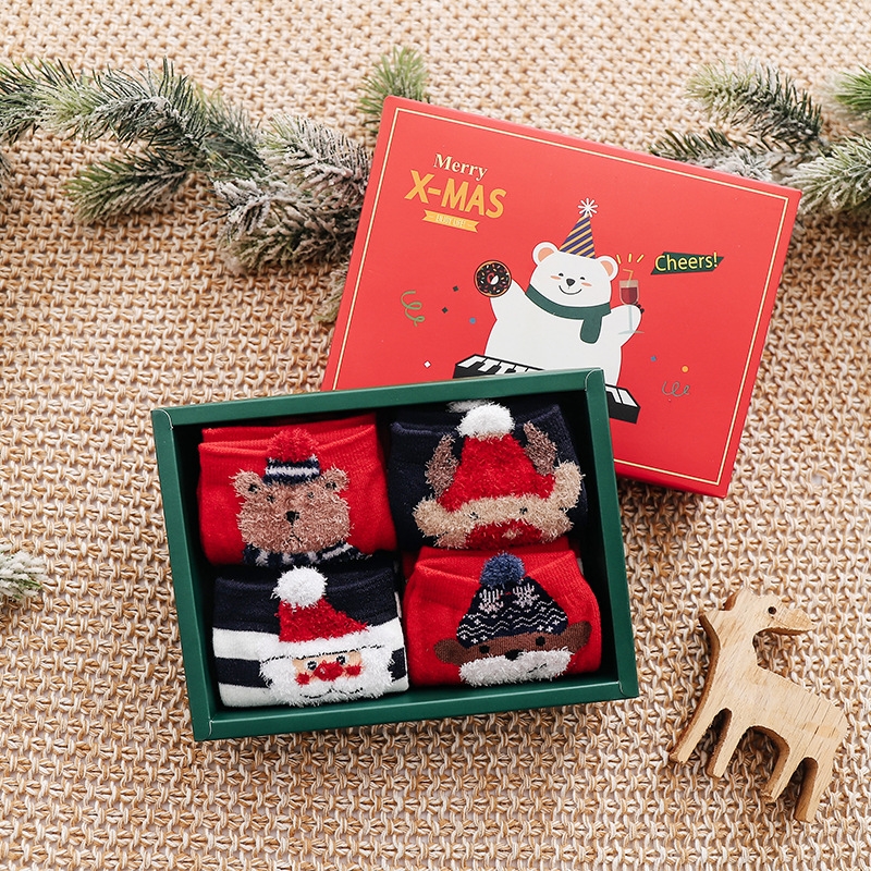 Christmas Cartoon Socks (With Box)
