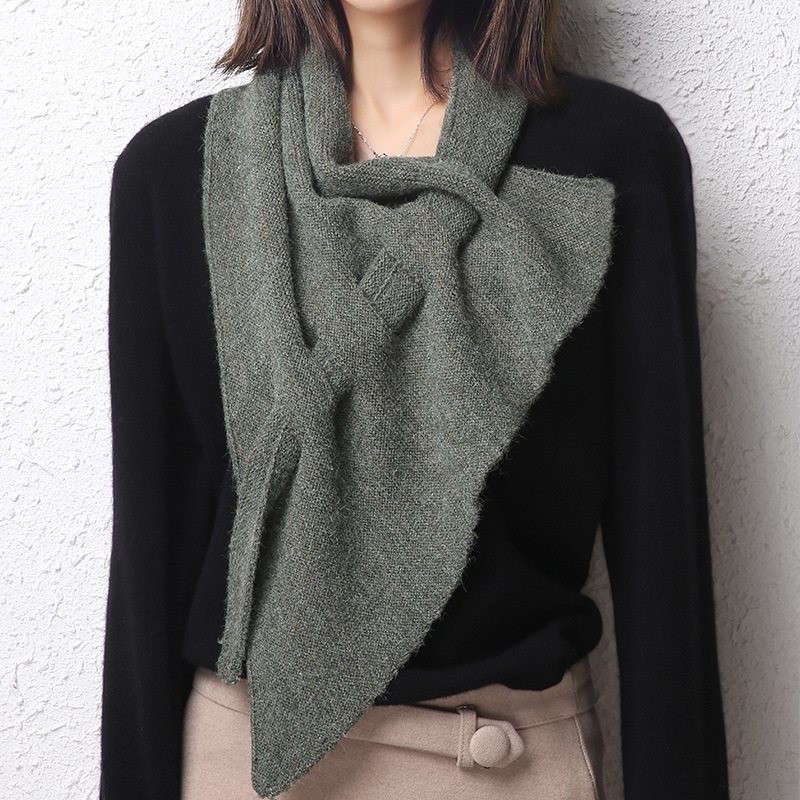 Solid Color Triangular Cashmere Scarf