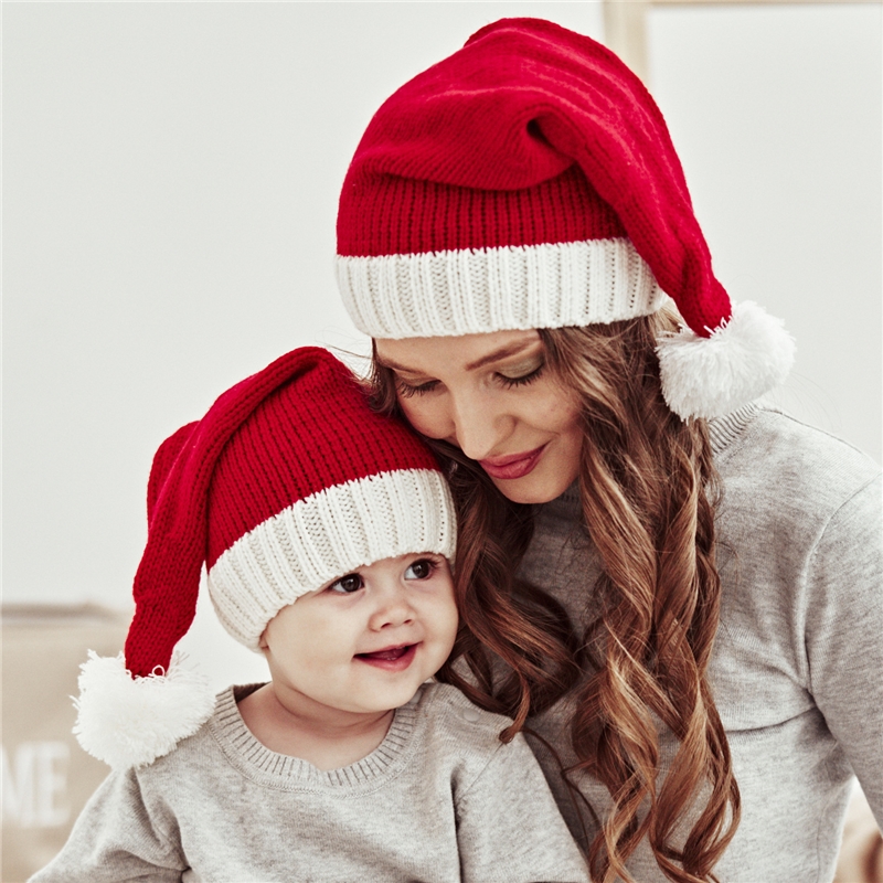 Christmas Mother Kid Knitted Hat