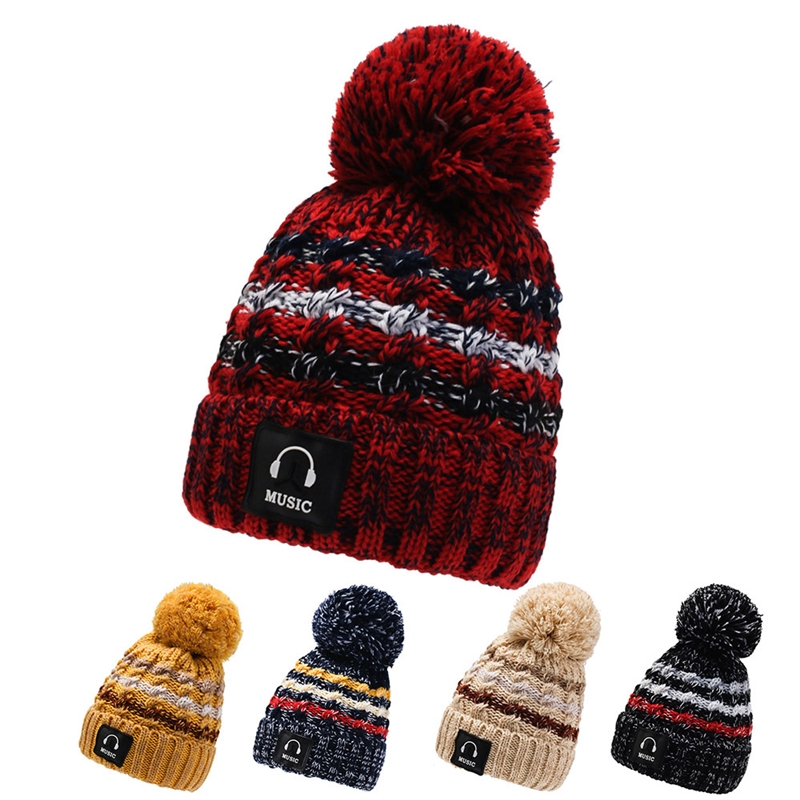 Plush Lining Pompom Knitted Beanie