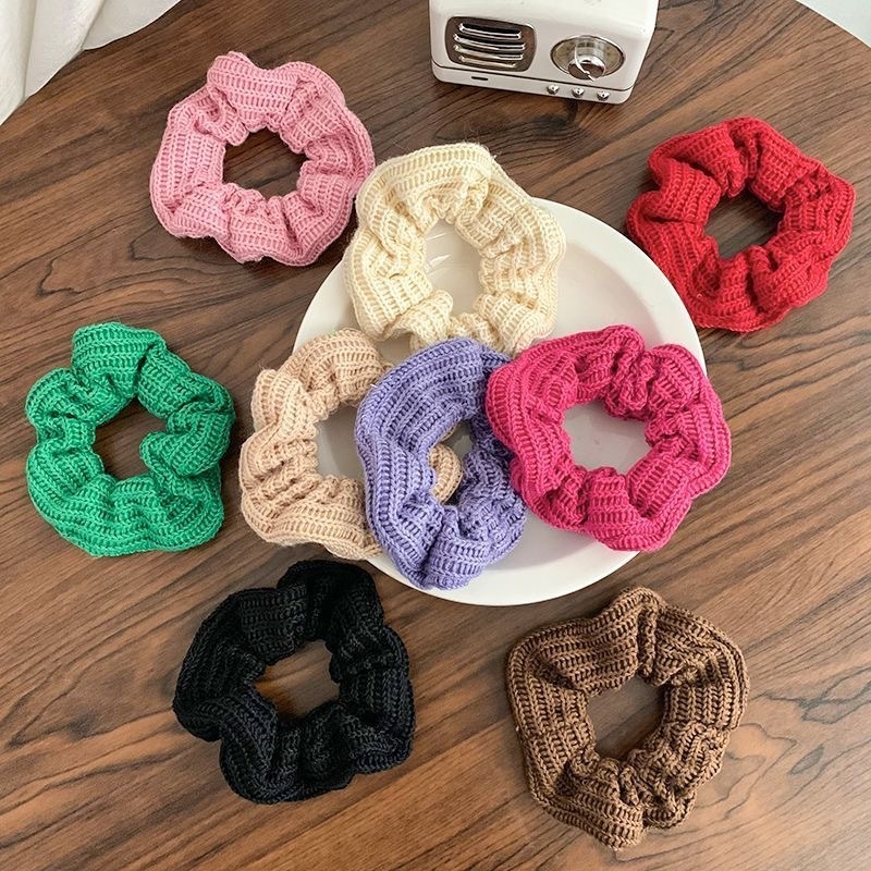 Solid Color Knitted Scrunchie