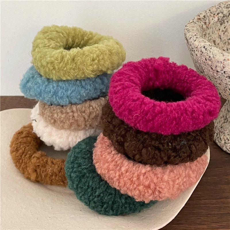 Solid Color Furry Sherpa Scrunchie