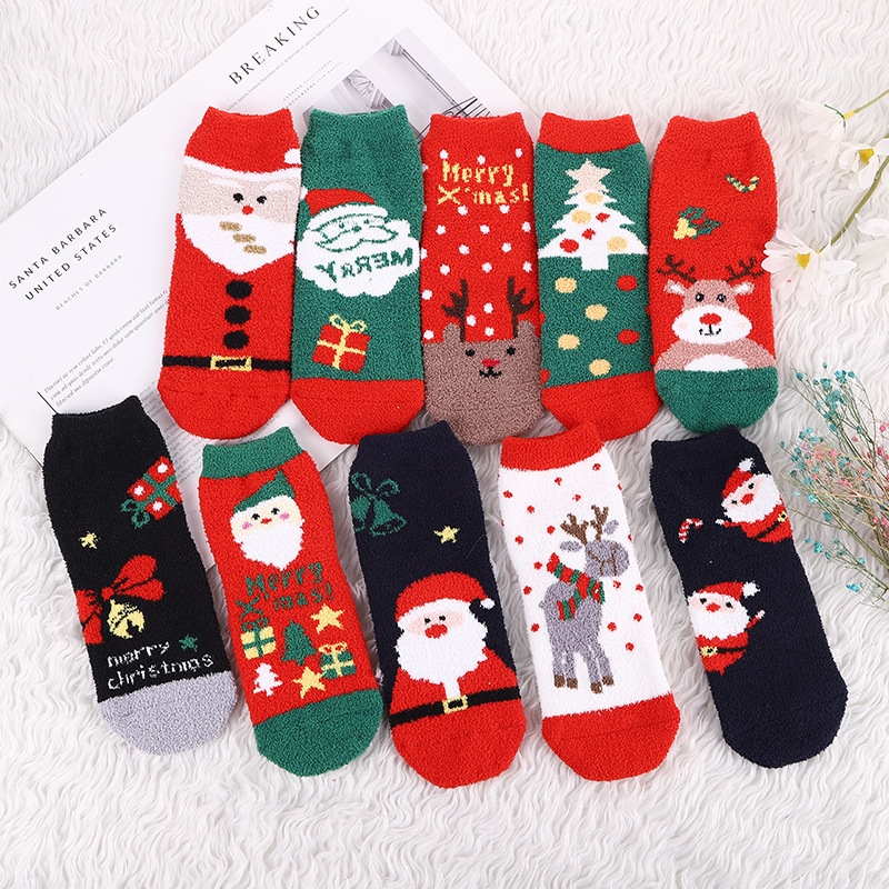 Christmas Coral Fleece Women's Socks